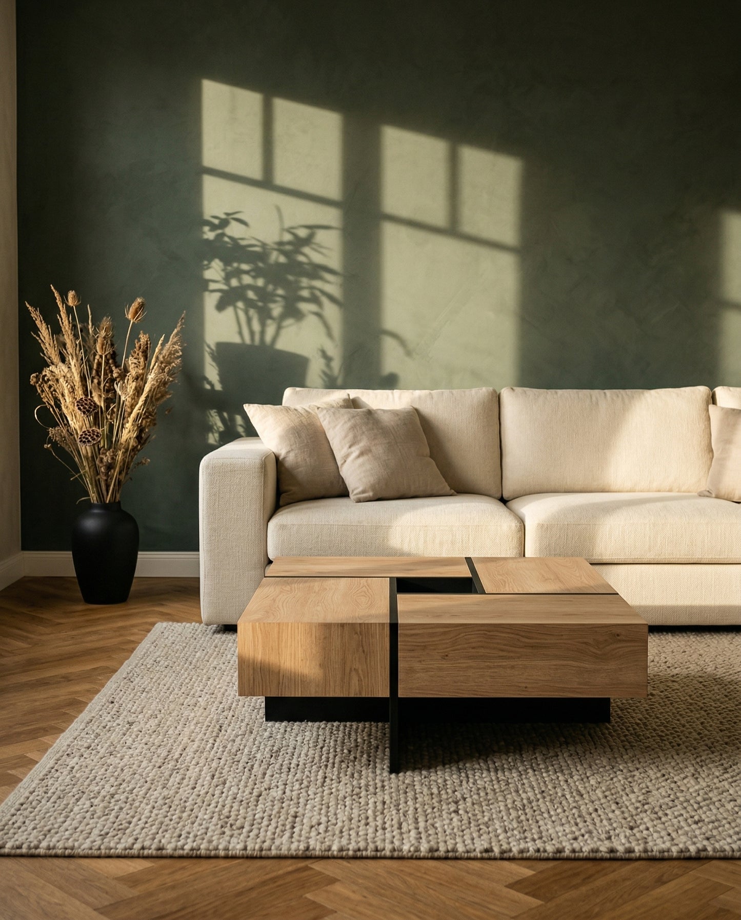 Cache Coffee Table contemporary living room table in warm tones