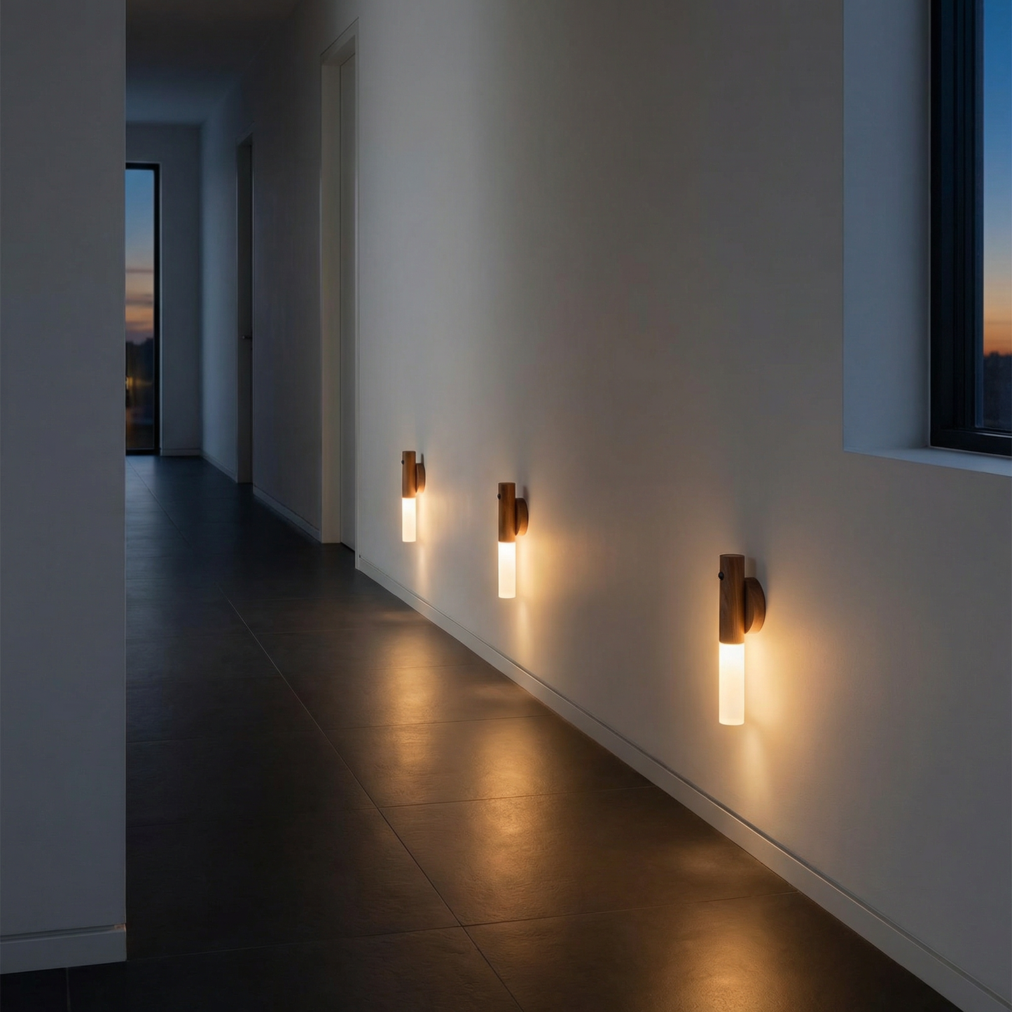 Dusklight Lumis | Walnut Motion Sensor Night Light — Magnetic & Rechargeable