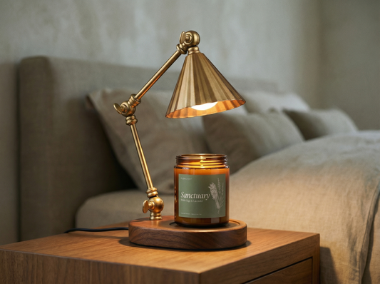 Dusklight Hearthlight brass candle warmer lamp elegant modern design