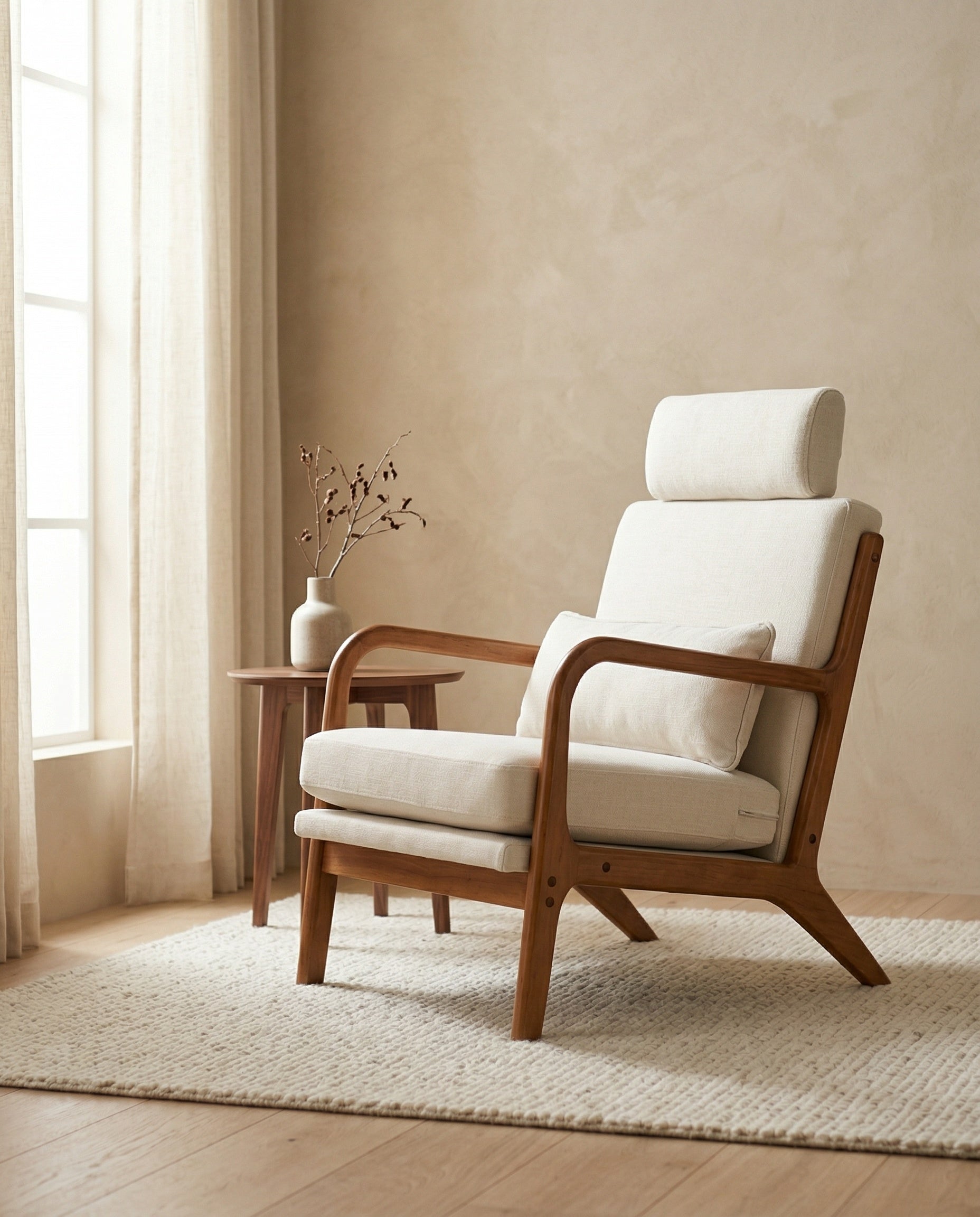 Repose Accent Chair modern upholstered chair in warm ambient setting