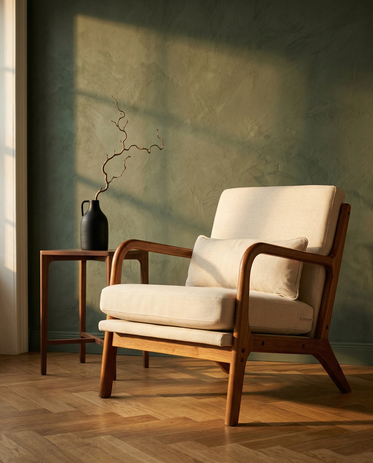 Repose Accent Chair elegant modern seating in contemporary warm home