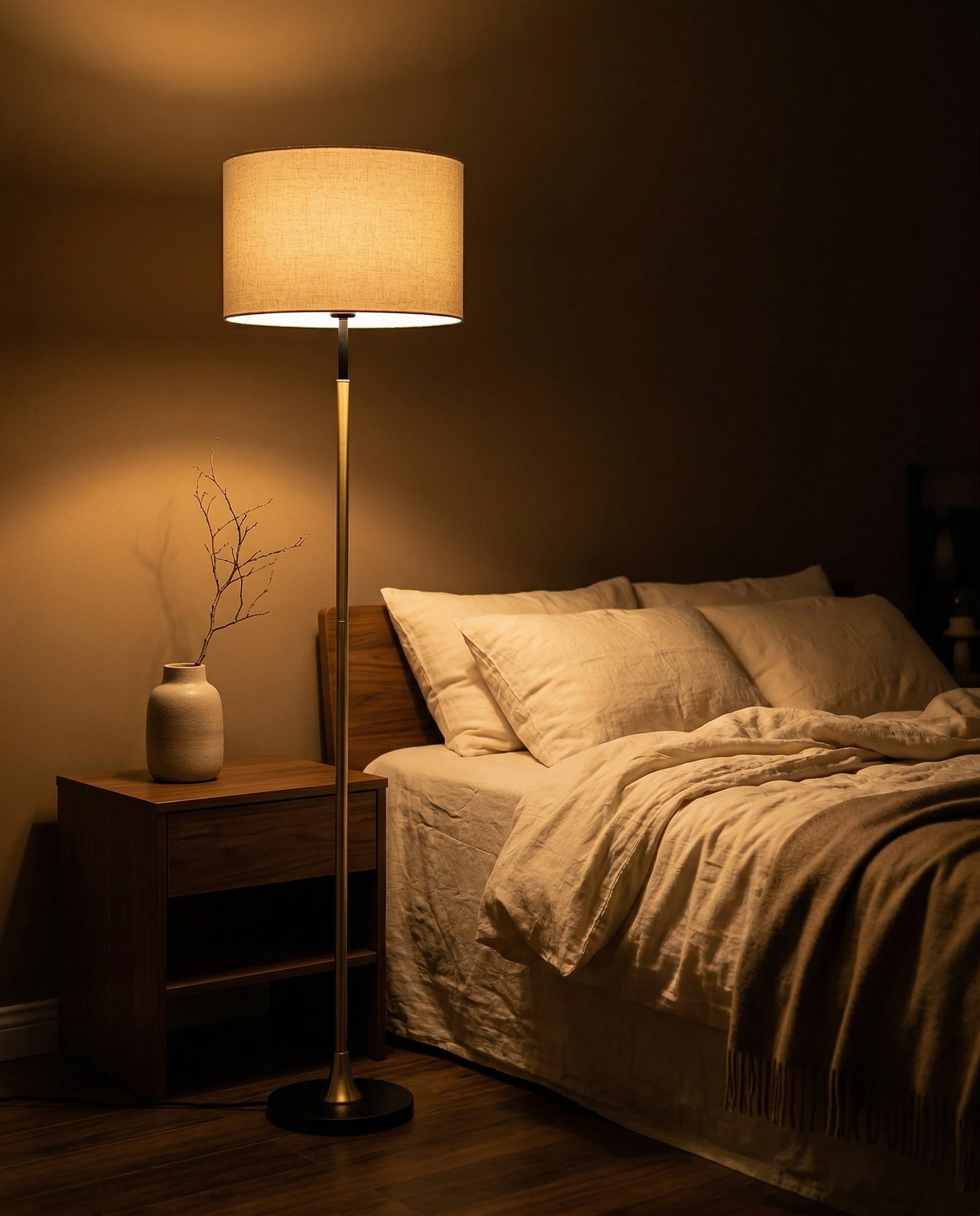 Dusklight Beacon Floor Lamp modern standing lamp with warm amber glow