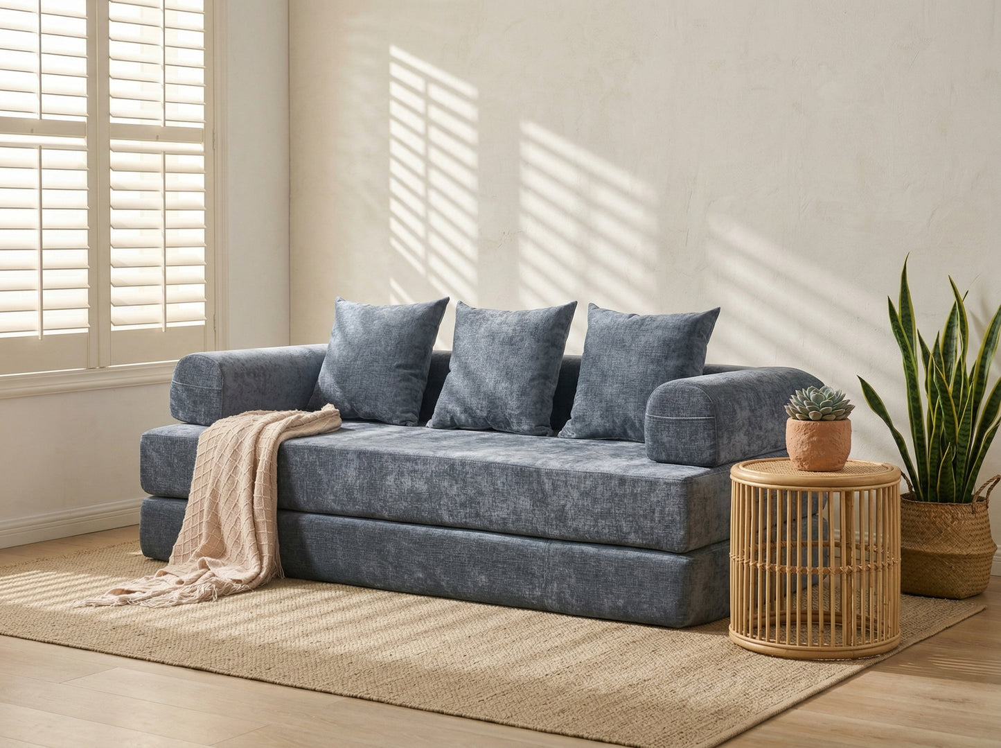 Dusklight Tide Floor Sofa low-profile modern seating in warm room