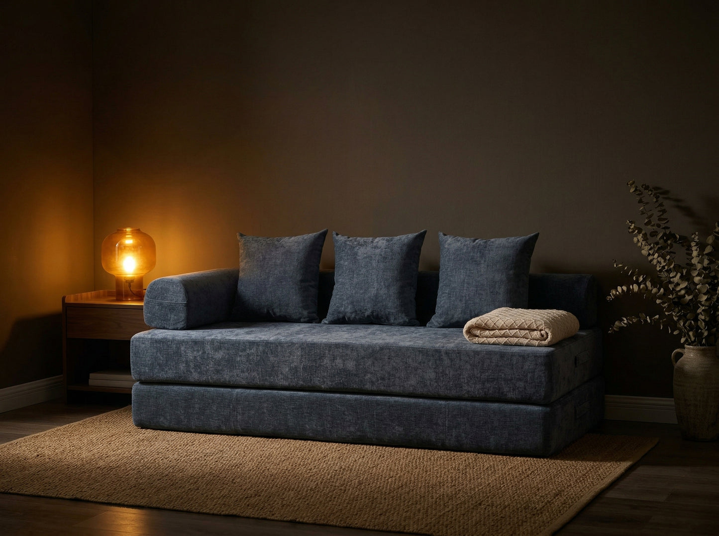 Tide Floor Sofa relaxed modern seating in ambient warm room