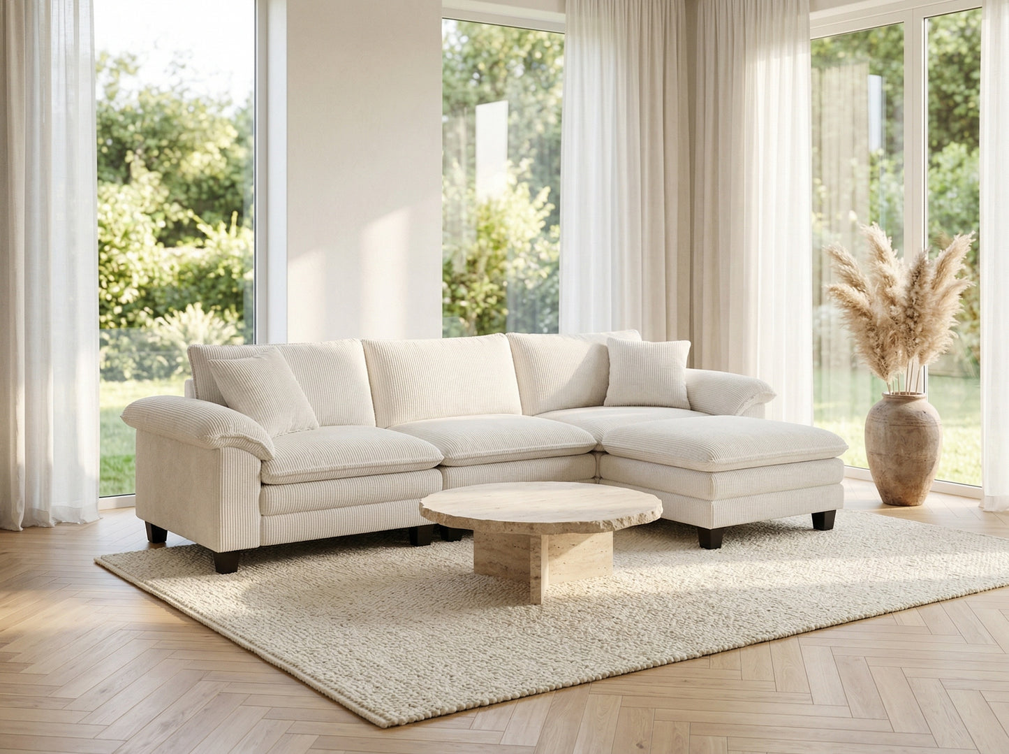 Harbor Sectional in japandi minimal styled room