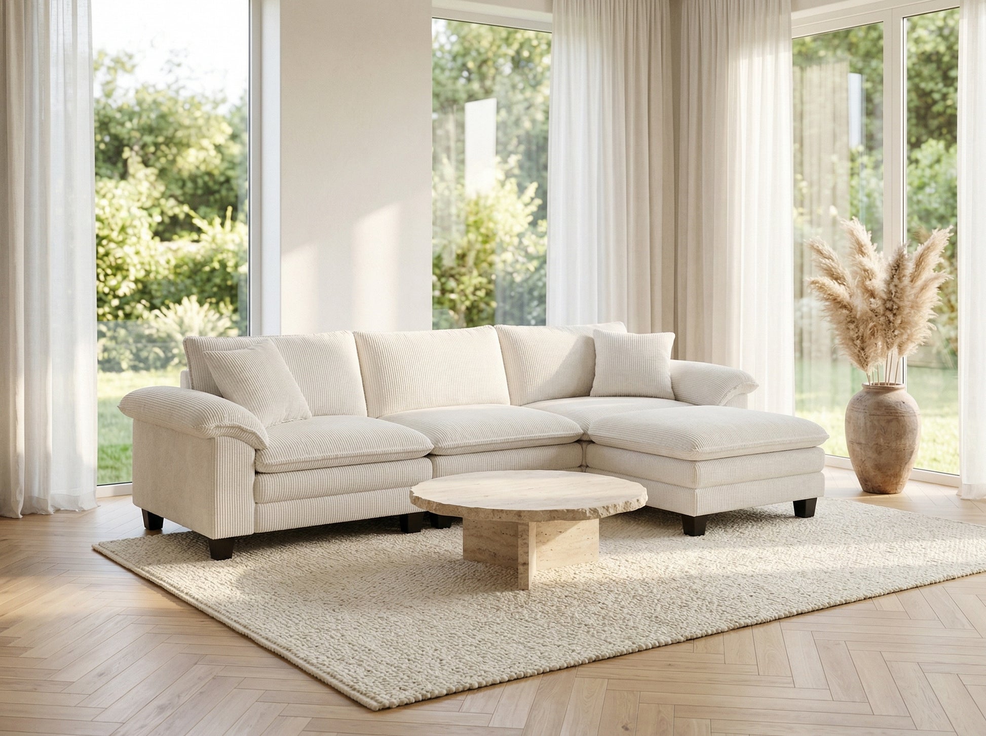 Harbor Sectional in japandi minimal styled room