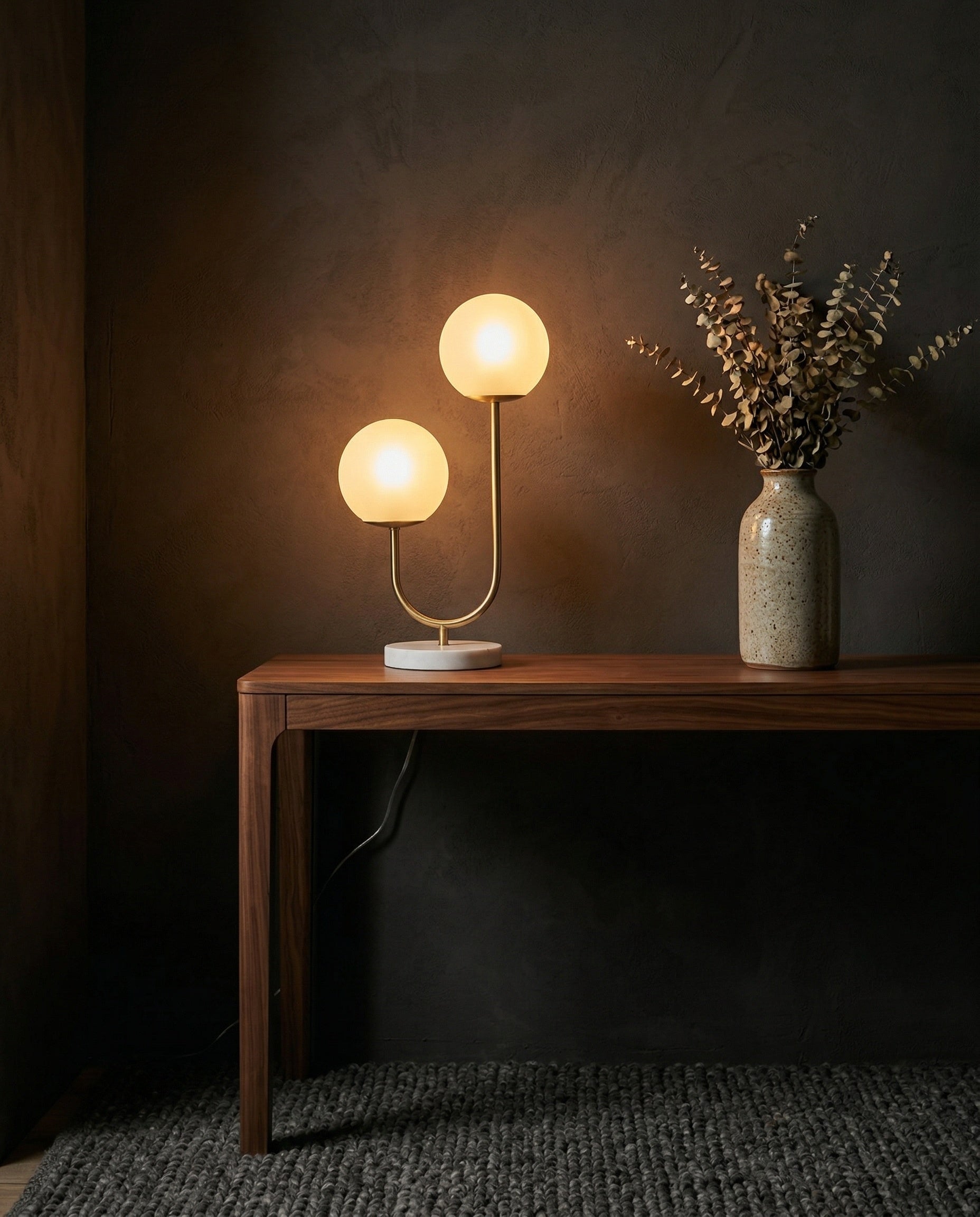 Dusklight Duet Table Lamp dual-globe modern design with warm glow