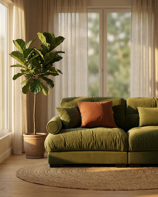 Solace Sectional plush contemporary seating with clean modern lines