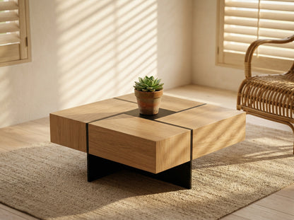 Dusklight Cache Coffee Table modern design with storage in warm room