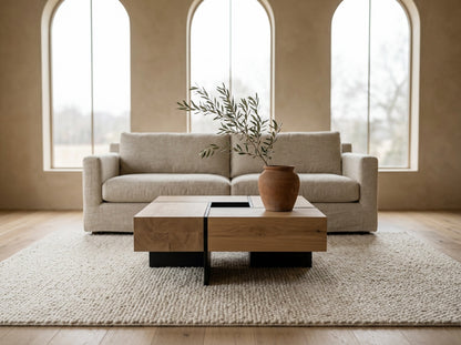 Dusklight Cache Coffee Table styled in warm ambient interior setting