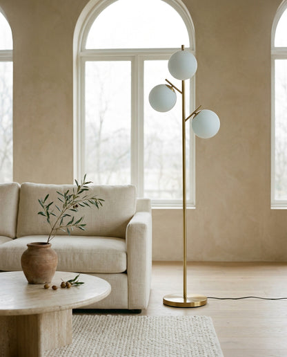 Dusklight Tryst Floor Lamp in warm minimalist living room