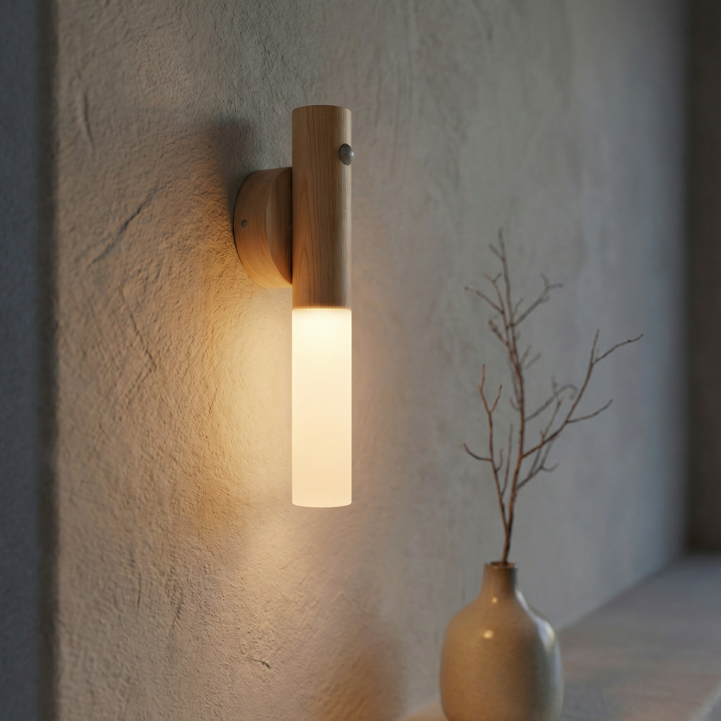 Dusklight Lumis | Walnut Motion Sensor Night Light — Magnetic & Rechargeable