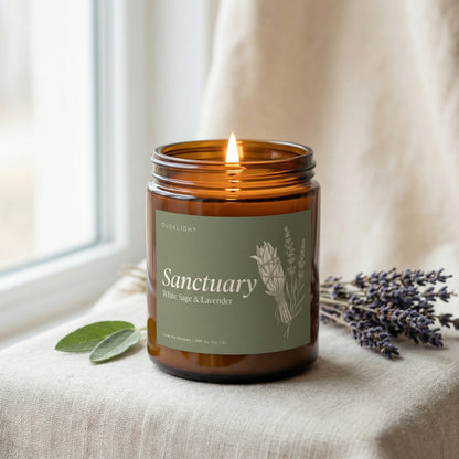 Dusklight Sanctuary | White Sage & Lavender Soy Candle