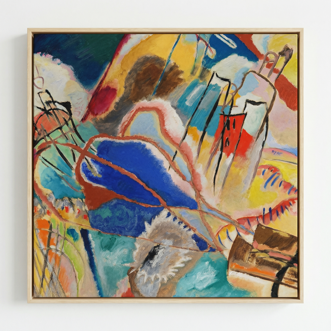 Dusklight archival canvas print of Improvisation No. 30 by Vasily Kandinsky, abstract expressionist wall art with bold color diagonals for modern living rooms